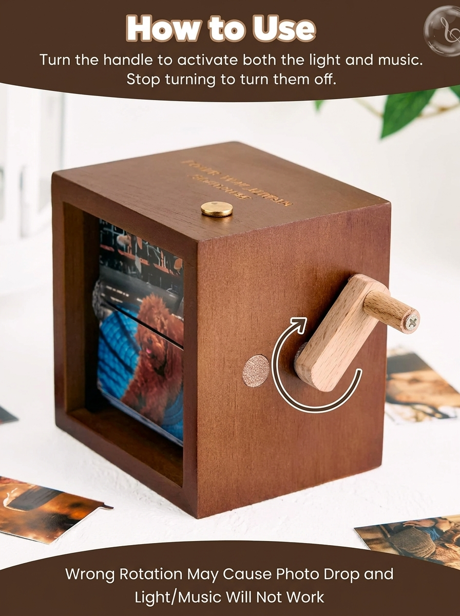 ersonalized Wooden Photo Flipbook Box | Custom Birthday & Anniversary Gift